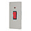 Contactum Lyric 45A 1-Gang DP Control Switch Brushed Steel with Neon with Black Inserts