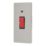 Contactum Lyric 45A 1-Gang DP Control Switch Brushed Steel with Neon with Black Inserts