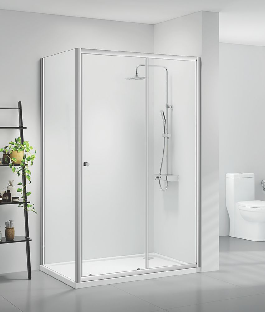 Triton Neo Six  Framed Rectangular Sliding Door Shower Enclosure  Chrome  1100mm x 900mm x 1850mm