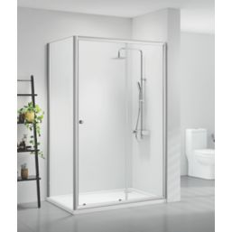 Triton Neo Six  Framed Rectangular Sliding Door Shower Enclosure  Chrome  1100mm x 900mm x 1850mm