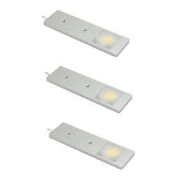 VEW Nova Rectangular LED Cabinet Lights Aluminium 3.5W 260lm 3 Pack