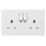 Knightsbridge  13A 2-Gang SP Switched Smart Socket White
