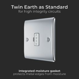 British General Nexus Metal 13A Unswitched Fused Spur  Polished Chrome