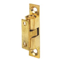 Double Ball Cabinet Catches Polished Brass 42mm x 8mm 10 Pack - Screwfix