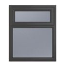 Crystal  Top Opening Obscure Triple-Glazed Casement Anthracite on White uPVC Window 905mm x 1115mm