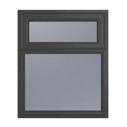 Crystal  Top Opening Obscure Triple-Glazed Casement Anthracite on White uPVC Window 905mm x 1115mm