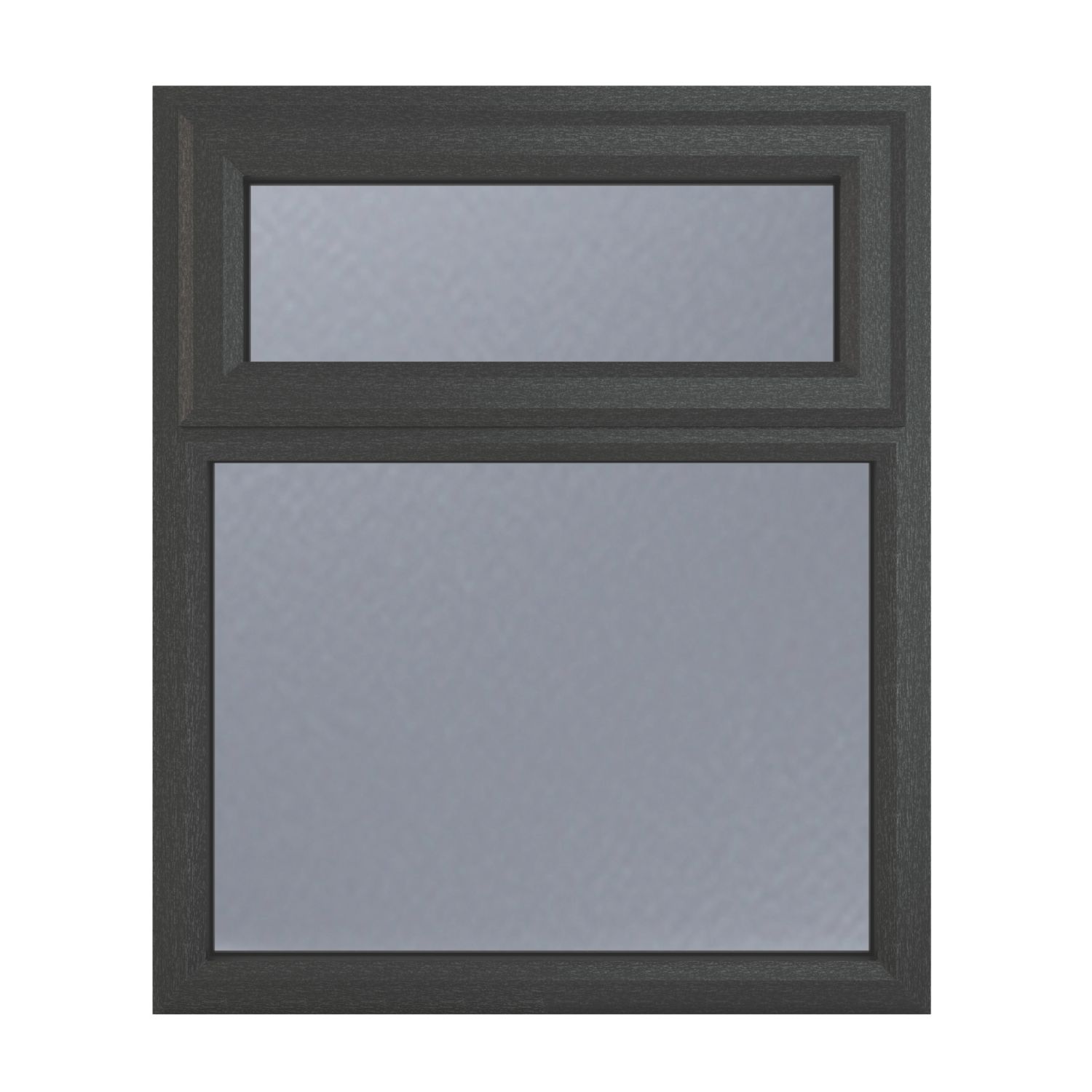 Crystal Top Opening Obscure Triple-Glazed Casement Anthracite on White uPVC Window 905mm x 1115mm (295JM)