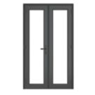 Crystal  Anthracite Grey Double-Glazed uPVC French Door Set 2055mm x 1390mm