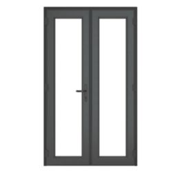 Crystal  Anthracite Grey Double-Glazed uPVC French Door Set 2055mm x 1390mm