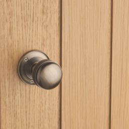 Designer Levers Ringed Mortice Door Knob Pair Antique Brass 64mm