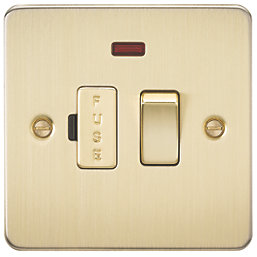 Knightsbridge  13A Switched Fused Spur with LED Brushed Brass