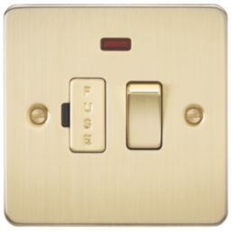 Knightsbridge  13A Switched Fused Spur with LED Brushed Brass