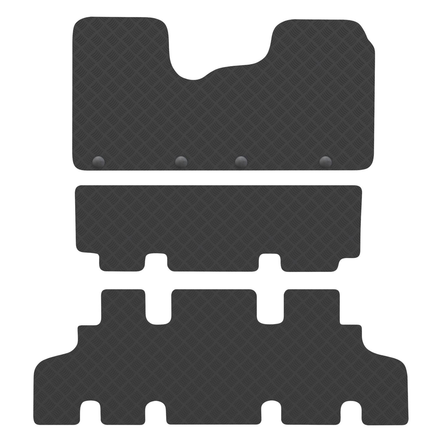 Car Mat Co. Renault Trafic Mini Bus 2014 on Rubber Car Mats 3 Piece Set (295VV)