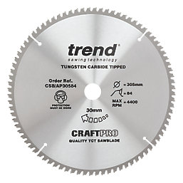 Trend CraftPro CSB/AP30584 Aluminium/Plastic Circular Saw Blade 305mm x 30mm 84T