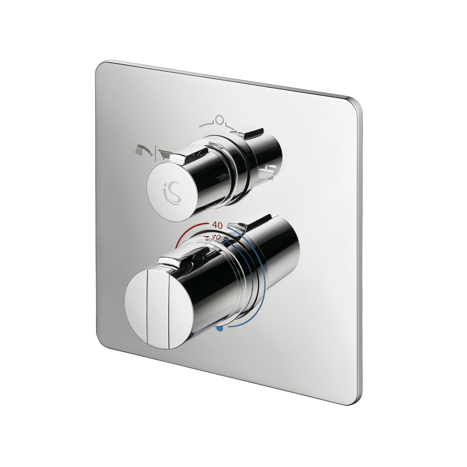 Ideal Standard Concept Easybox Concealed Dual Outlet Thermostatic Chrome Bath & Shower Mixer Valve With Diverter (2964H)