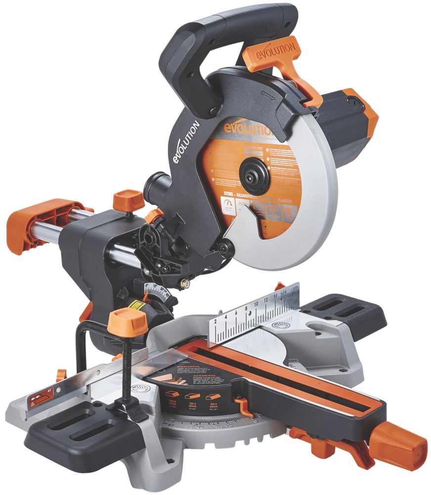 Evolution 210mm store sliding mitre saw