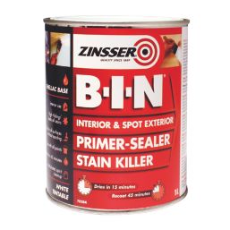 Zinsser B-I-N Shellac-Based Primer Sealer White 1Ltr