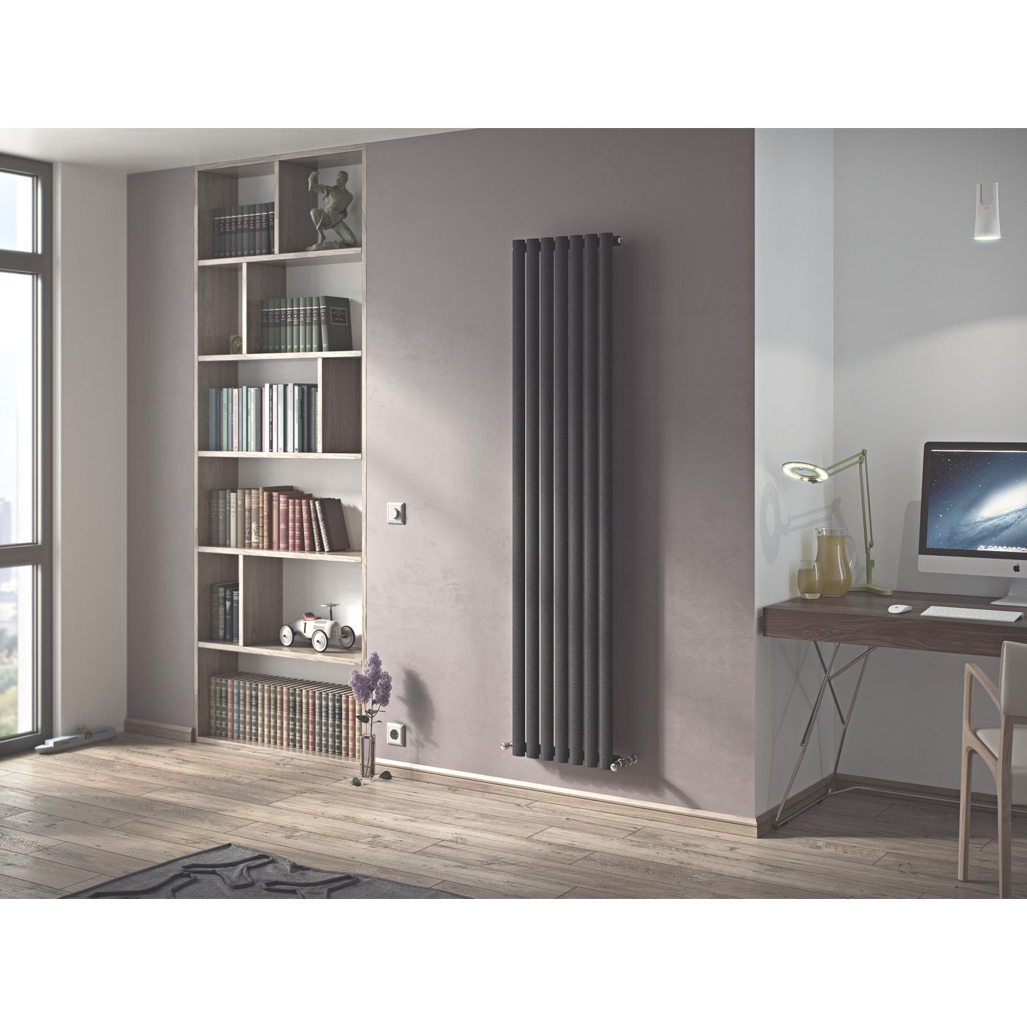 Ximax Fortuna 1800mm x 526mm 3795BTU Anthracite Vertical Designer Radiator (2969H)