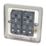 Hager Sollysta WRPS22BSW 10AX 2-Gang 2-Way Light Switch  Brushed Steel with White Inserts