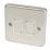 Hager Sollysta WRPS22BSW 10AX 2-Gang 2-Way Light Switch  Brushed Steel with White Inserts