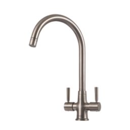 Clearwater Davina Dual-Lever Bridge Mixer Tap Brushed Nickel PVD