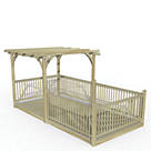 Forest Ultima 16' x 8' (Nominal) Flat Pergola & Decking Kit with 5 x Balustrades (4 Posts)