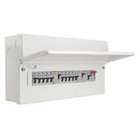 British General Fortress 19-Module 11-Way Populated High Integrity Dual RCD Consumer Unit with SPD