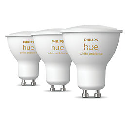 Philips Hue   GU10 LED Smart Light Bulb 5W 350lm 3 Pack