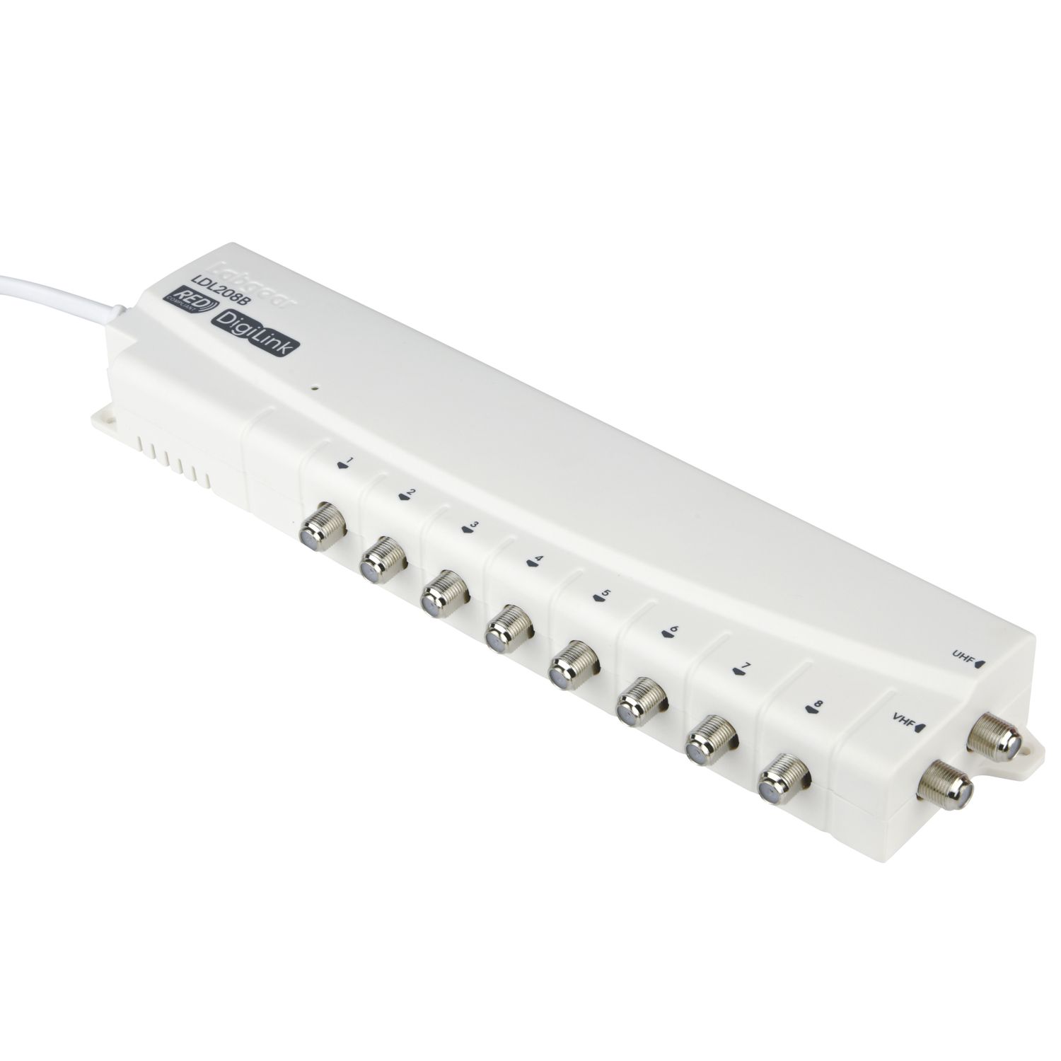 Labgear LDL208B 8-Way Aerial Amplifier with Bypass (296JR)