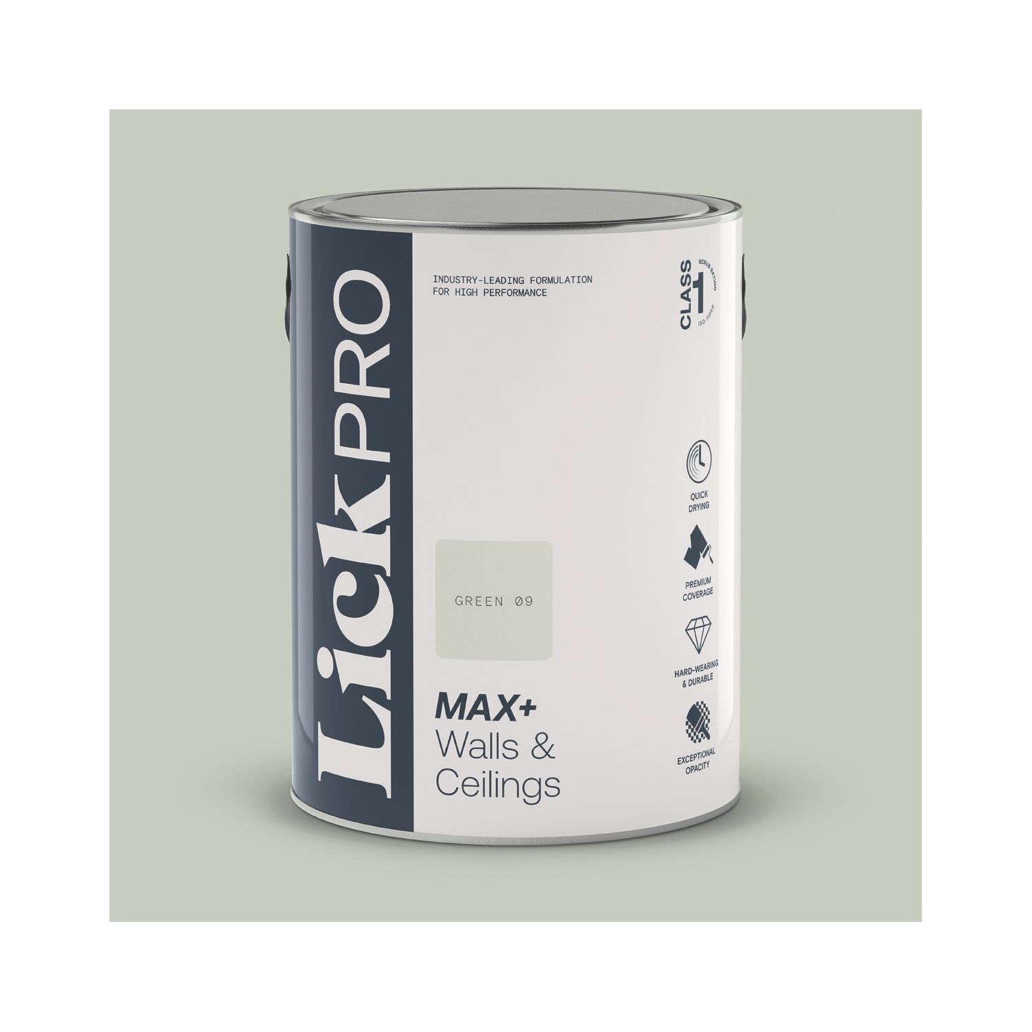 LickPro Max+ 5Ltr Green 09 Eggshell Emulsion Paint (296JY)