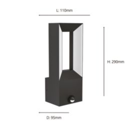 Eglo Riforano Outdoor LED Wall Light With PIR Sensor Black 5W 1100lm
