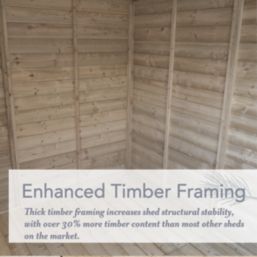 Forest Beckwood 7' 6" x 6' (Nominal) Reverse Apex Shiplap Timber Shed with Base & Assembly
