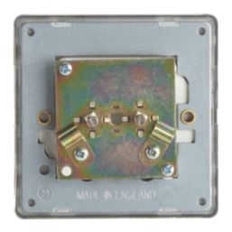 Contactum Lyric 2-Gang Female Coaxial TV Socket Brushed Brass with White Inserts