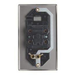 Contactum iConic 45A 1-Gang DP Control Switch Brushed Steel  with White Inserts