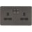 Knightsbridge SFR9000SB 13A 2-Gang DP Switched Double Socket Smoked Bronze  with Black Inserts