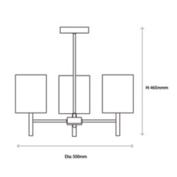 Quay Design Sophia 3-Light Ceiling Antique Brass