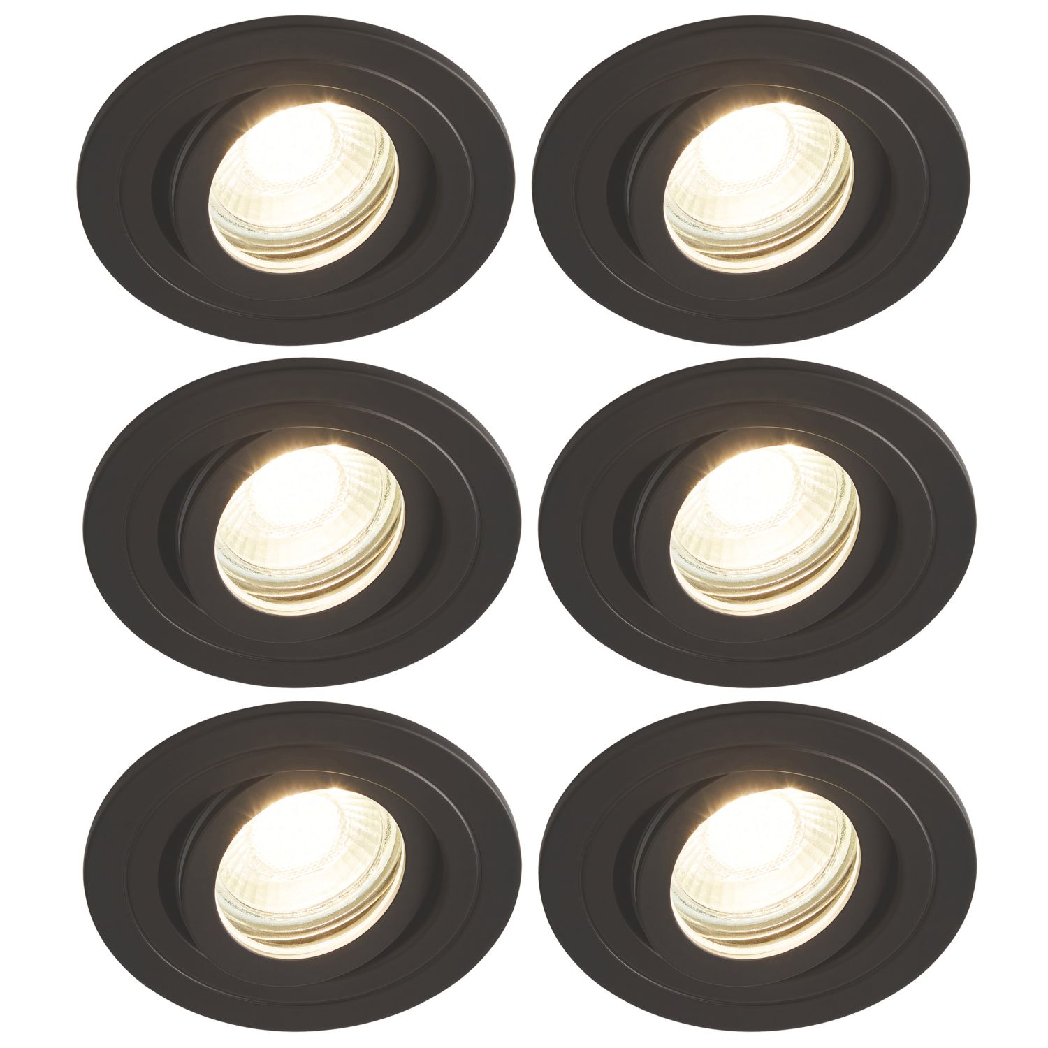 Spa Cali Adjustable Downlights Matt Black 6 Pack (296VH)