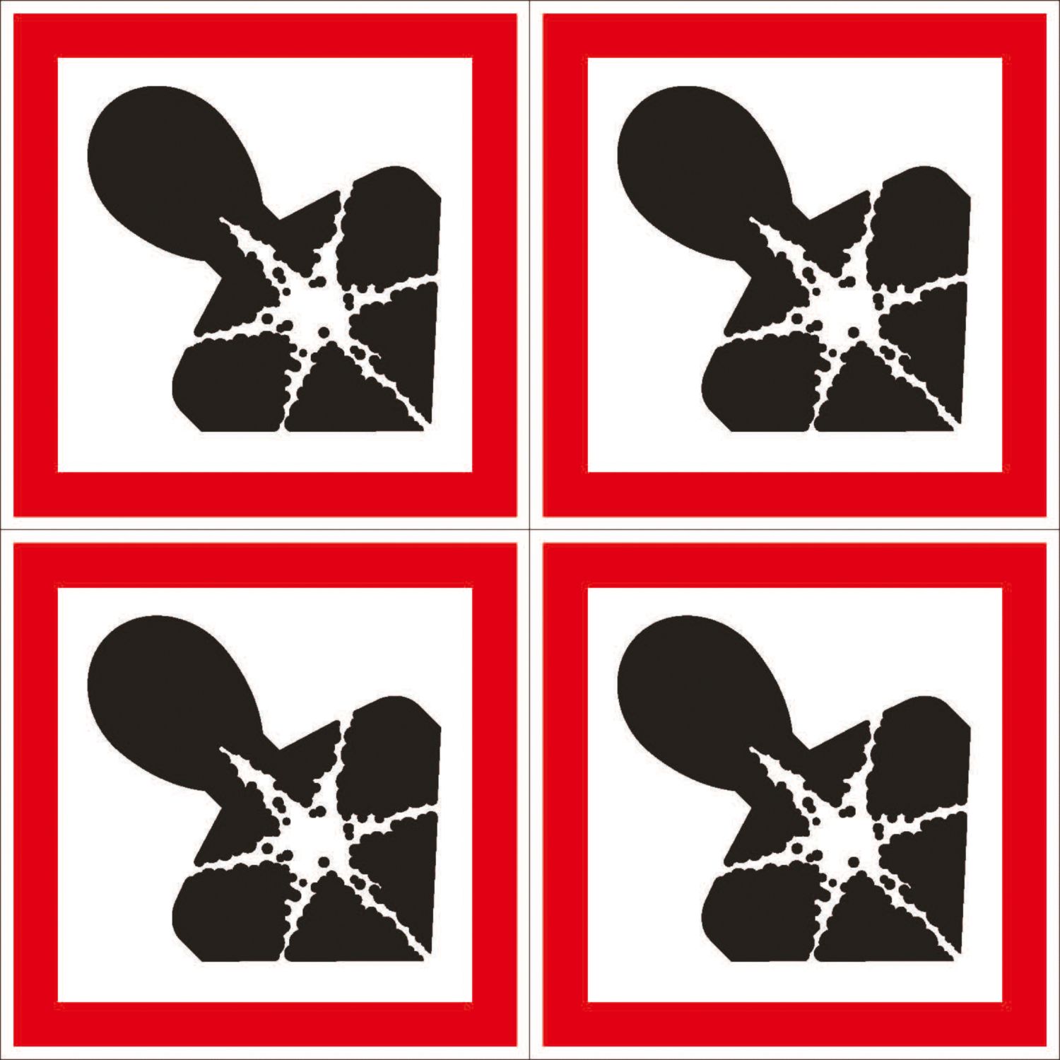 Essentials Health Hazard GHS Labels (Sheet) 100mm x 100mm (296YU)