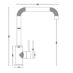 ETAL Forma Single Lever Kitchen Mixer Tap Brushed Steel Finish