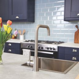 ETAL Forma Single Lever Kitchen Mixer Tap Brushed Steel Finish