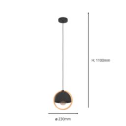 Eglo Callow Pendant Light Black / Brown