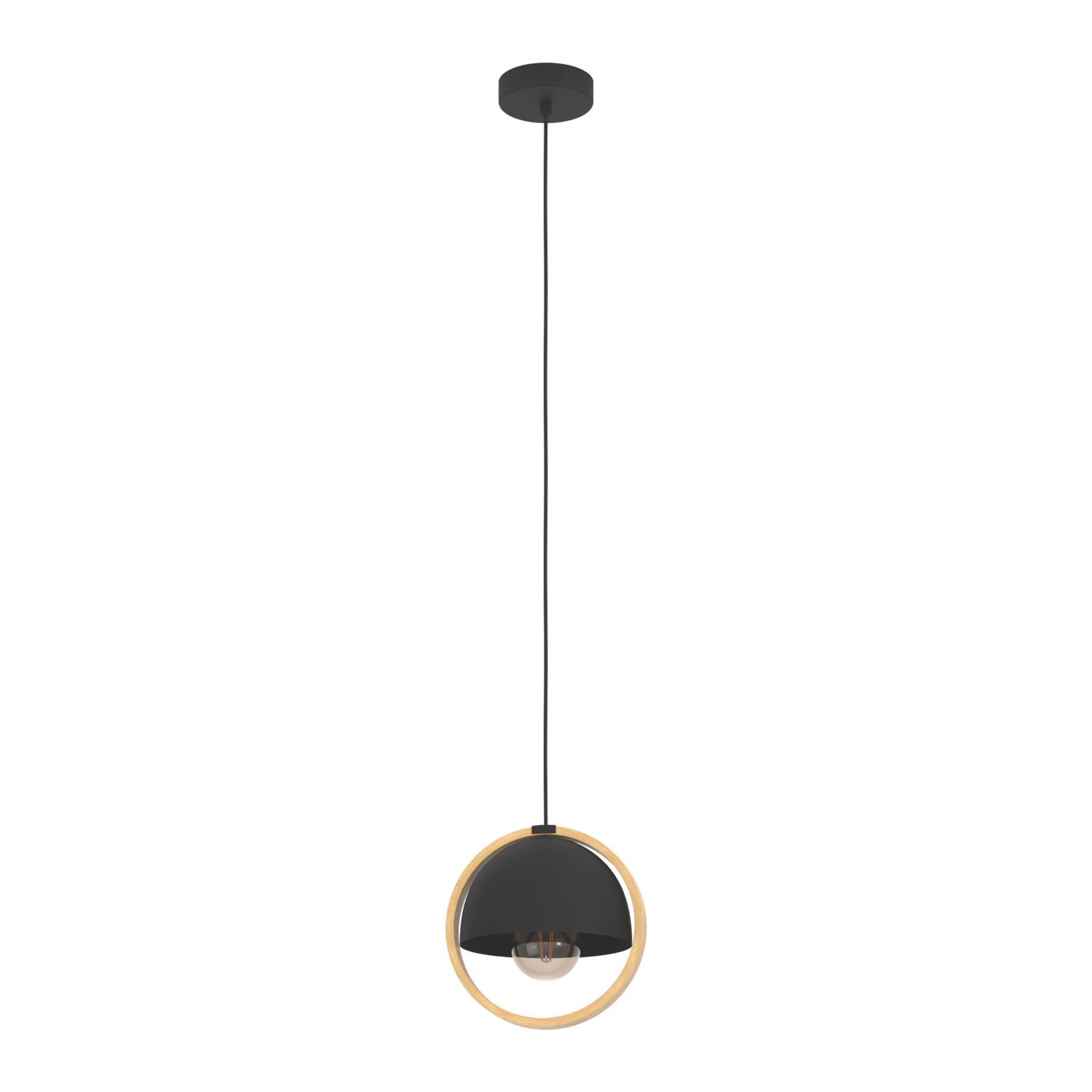 Eglo Callow Pendant Light Black / Brown (297CV)