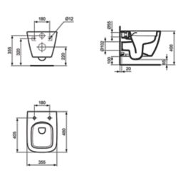 Ideal Standard i.life S WC Unit White Matt 600mm x 210mm x 835mm