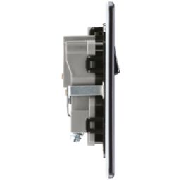 LAP  13A 1-Gang DP Switched Power Socket Slate Grey  with Black Inserts