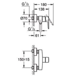 Grohe Start Exposed Single Outlet Manual Matte Black Wall-Mounted Shower Mixer Valve