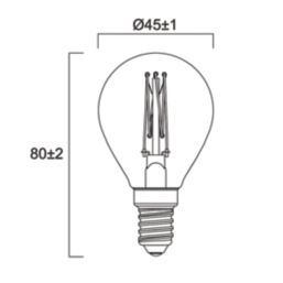 Sylvania TOLEDO VINTAGE E14 Mini Globe LED Light Bulb 250lm 3.5W