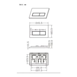 Dual Water-Saving Low Volume Flush Rectangular Flushing Plate Brushed Brass