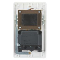 Knightsbridge Curved Edge 2-Gang Single Voltage Shaver Socket 230V AC White