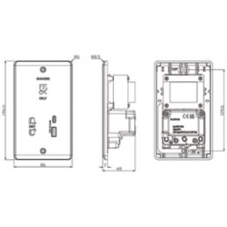 Knightsbridge Curved Edge 2-Gang Single Voltage Shaver Socket 230V AC White