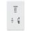 Knightsbridge Curved Edge 2-Gang Single Voltage Shaver Socket 230V AC White